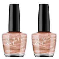 Beauty & Me Treasure Two Tone Metallic Light Pinky Bronze Nail Polish 2x 12ml Duo
