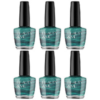 Beauty & Me Space Mid Green Metallic Nail Polish Duo Set 6 Pack 12ml Each