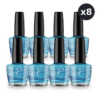 Beauty & Me Blueberry Bright Blue Two Tone Metallic Nail Polish 12ml Pack of 8