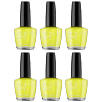 Beauty & Me Electric Yellow Nail Polish Duo 6 Pack 12ml Neon Quick Dry Gloss