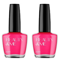 Beauty & Me Poppy Light to Mid Pink Nail Polish 2x 12ml Duo