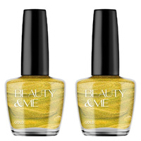 Beauty & Me Gold Two Tone Metallic Gold Nail Polish 2x 12ml Duo