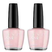 Beauty & Me Flamingo Very Light Pink Nail Polish 2x 12ml Duo