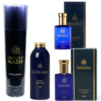 English Blazer Mens Grooming Set After Shave 50ml EDT 50ml Deodorant Powder