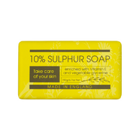 10% Sulphur Soap Bar 190g Natural Antibacterial Vegan Friendly Vitamin E 