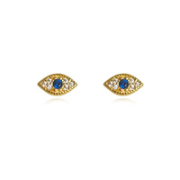 Culturesse Clarity Dainty Evil Eye Stud Earrings (Gold)