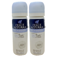 Felce Azzurra Classico Deodorant Spray 50ml Pack of 2 Travel Size No Alcohol