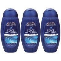 Felce Azzurra Uomo Cool Blue 2 in 1 Hair and Body Shampoo 400ml Pack of 3