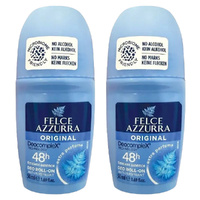 Felce Azzurra Classico Roll On Deodorant 50ml Pack of 2 No Alcohol