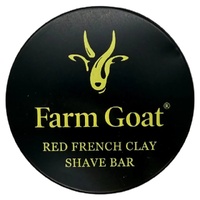 Farm Goat Red French Clay Shave Bar Goat Milk Natural Shaving Soap 95g Tin