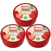 Fennel Strawberry Body Butter 200g Vegan Moisturising Skin Cream Bundle Of 3