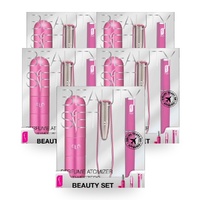 Flo Beauty Set 3 Piece Set Refillable Atomizer LED Tweezers Crystal Nail File Pack of 5
