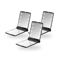 Flo LED Compact Mirror Black Pack of 3