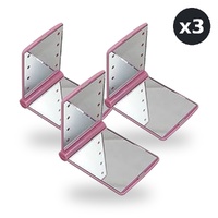 Flo LED Compact Mirror Pink Pack of 3