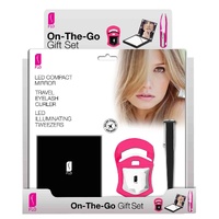 Flo on the Go Set 3 Piece 15 per Counter Shelf Display Unit LED Tweezers LED Compact Mirror Mini Eye