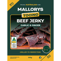Mallorys Tocino Garlic Ginger Beef Jerky 500g BULK PACK (for Human Consumption)