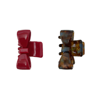 Culturesse Ari Bow Hair Claw Set (Red & Turquoise)