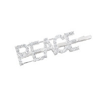 Culturesse Peace Rhinestone Hair Clip