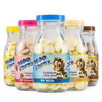 Moo Chews Calcium Milk Bites Healthy Kids Snacks Mixed Flavour Combo 5 x Jar 96