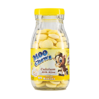Moo Chews Creamy Banana Calcium Milk Bites Healthy Kids Snacks Jar 96
