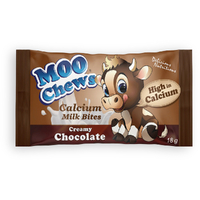 Moo Chews Creamy Chocolate Calcium Milk Bites Healthy Kids Snack Pack 18gm