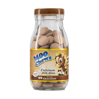 Moo Chews Creamy Chocolate Calcium Milk Bites Healthy Kids Snacks Jar 96