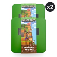 Minecraft The Overworld Bath Kit in Collectable Tin Bodywash 150ml Spnge Bath Fizzer 60g Pack of 2
