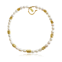 Culturesse Sequoia Artisan 24K Mediterranean Pearl Necklace 