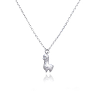 Culturesse Dainty Alpaca Pendant Necklace - Silver