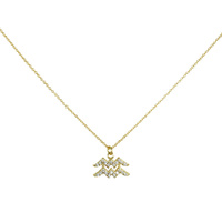 Culturesse Aquarius Diamante Pendant Necklace (Gold)