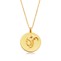 Culturesse She Is Capricorn Artisan 24K Gold Zodiac Pendant Necklace