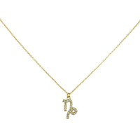 Culturesse Capricorn Diamante Pendant Necklace (Gold)