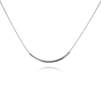 Culturesse Sebier Curved Bar Pendant Necklace (Silver)