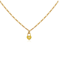 Culturesse Essie Fine Heart Padlock Pendant Necklace (Gold)