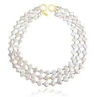 Culturesse Florence Luxury Diamond Pearl Layering Necklace 