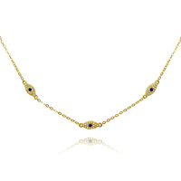 Culturesse Birdie Evil Eye Necklace / Choker (Gold)
