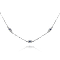 Culturesse Birdie Evil Eye Necklace / Choker (Silver)