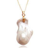 Culturesse Nature's Craft Giant Baroque Pearl Pendant Necklace