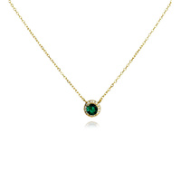 Culturesse Khloe Diamante Zircon Pendant Necklace (Gold)
