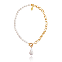 Culturesse Harlow Luxury Pearl Chain Necklace