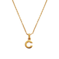 Culturesse 24K Gold Filled Initial C Pendant Necklace