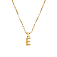 Culturesse 24K Gold Filled Initial E Pendant Necklace