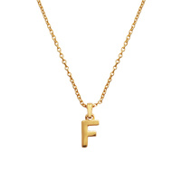 Culturesse 24K Gold Filled Initial F Pendant Necklace