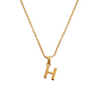 Culturesse 24K Gold Filled Initial H Pendant Necklace