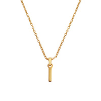 Culturesse 24K Gold Filled Initial I Pendant Necklace