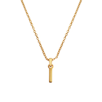 Culturesse 24K Gold Filled Initial I Pendant Necklace