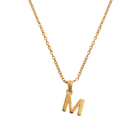 Culturesse 24K Gold Filled Initial M Pendant Necklace