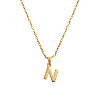 Culturesse 24K Gold Filled Initial N Pendant Necklace