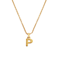 Culturesse 24K Gold Filled Initial P Pendant Necklace