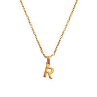 Culturesse 24K Gold Filled Initial R Pendant Necklace